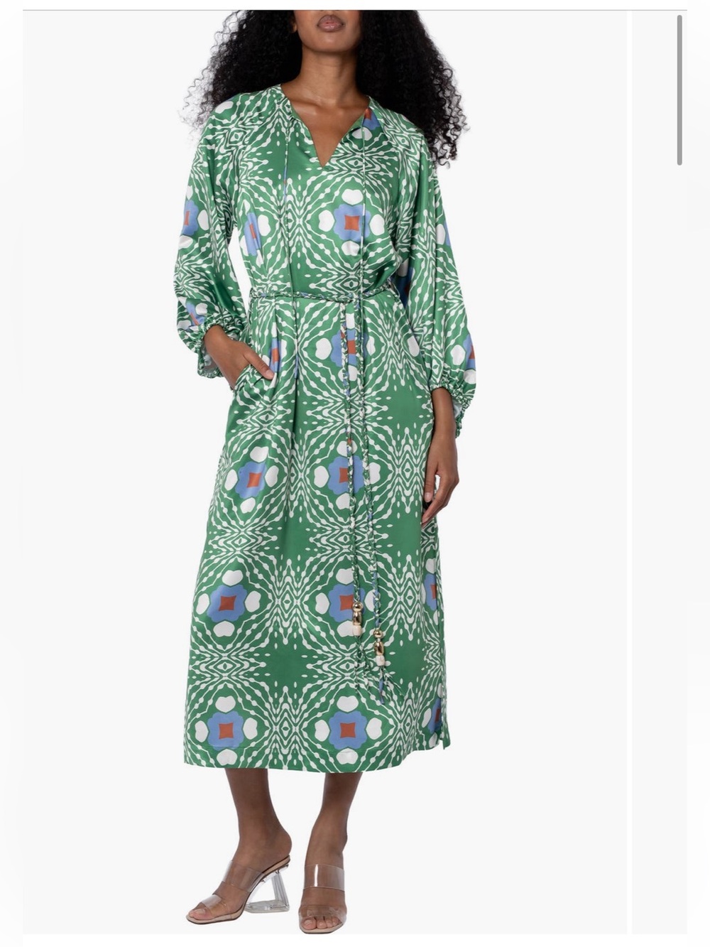 CIEBON Jardin Abstract Print
Lona Sleeve Satin Dress